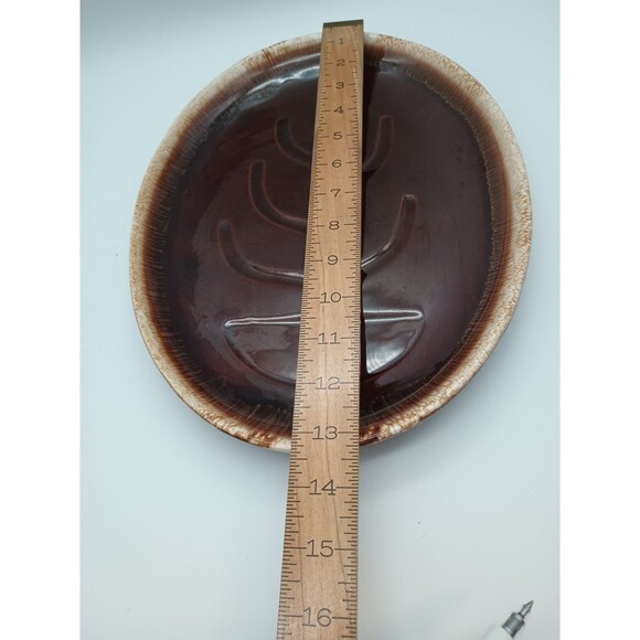 Vintage Hull Pottery Brown Drip Glaze 13” Oval Meat Platter 7017 - Picture 2 of 4